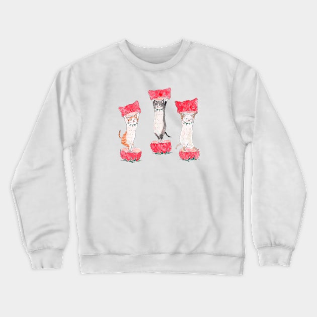 Neko Ichigo Nyanco Crewneck Sweatshirt by TOCOROCOMUGI